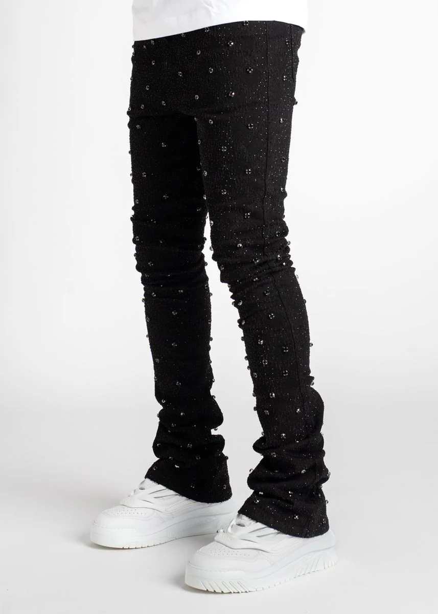All Black Embellished Denim Jeans