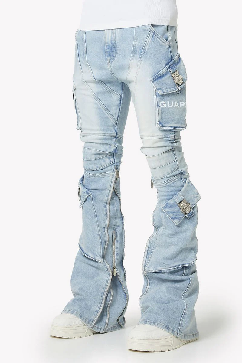 Guapi Aqua Blue Biker Denim - Image 2