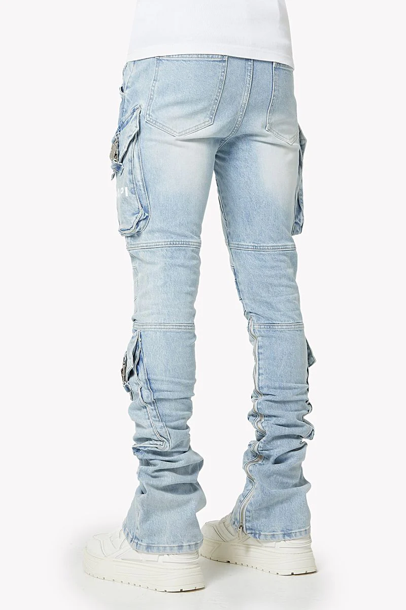 Guapi Aqua Blue Biker Denim - Image 3